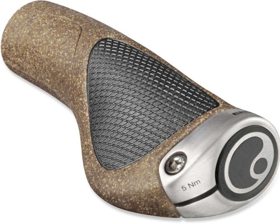 Cycling * | Ergon Gp1 Biokork Handlebar Grips Brown/Black