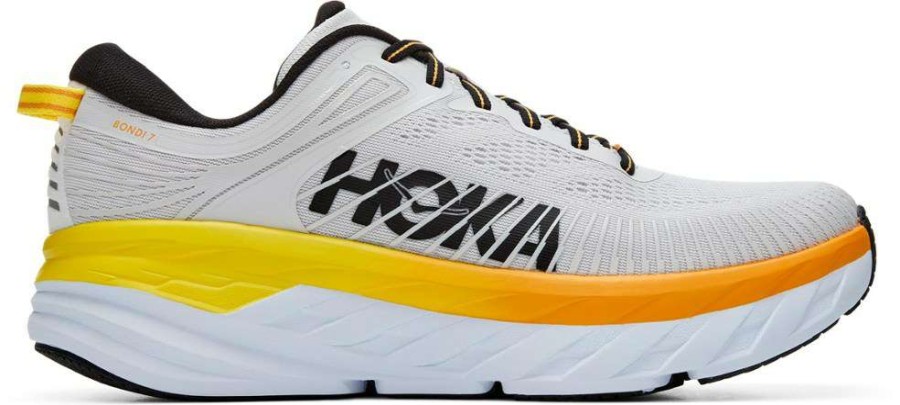 Footwear * | Hoka Bondi 7 Road-Running Shoes Men'S Nimbus Cloud/Radiant Yellow