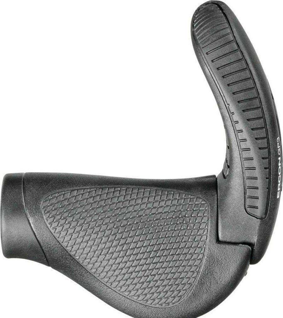 Cycling * | Ergon Gp3 Gripshift Lock-On Handlebar Grips Black/Gray