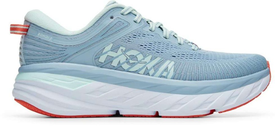 Footwear * | Hoka Bondi 7 Road-Running Shoes Women'S Blue Fog/Blue Glass